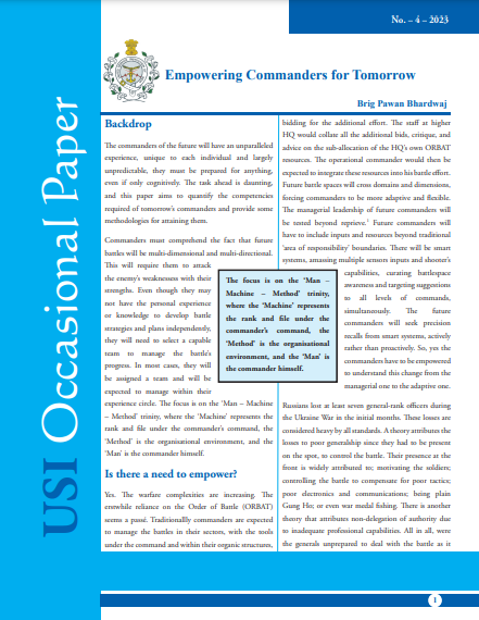 Empowering Commanders for Tomorrow Vol No.4 2023